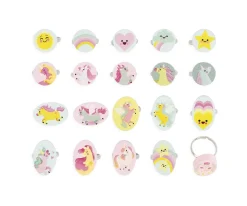 20 Anillos Ajustables de Unicornio
