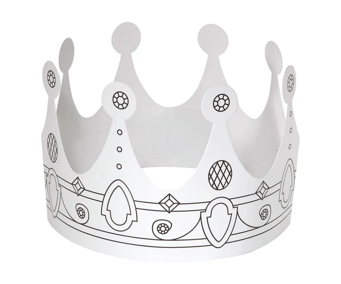 6 Coronas de Papel Folia White Crown