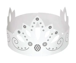 6 Coronas de Papel Folia White Crown