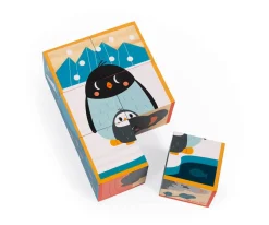 6 Cubos de Madera Animales