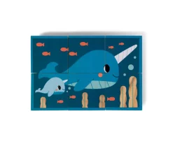 6 Cubos de Madera Animales