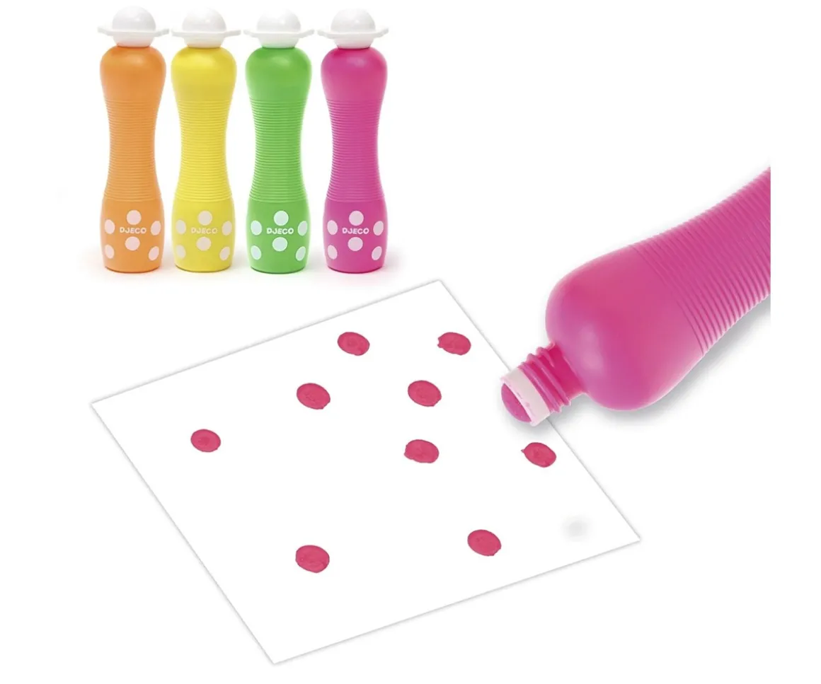 4 Marcadores Puntos Grandes Neón