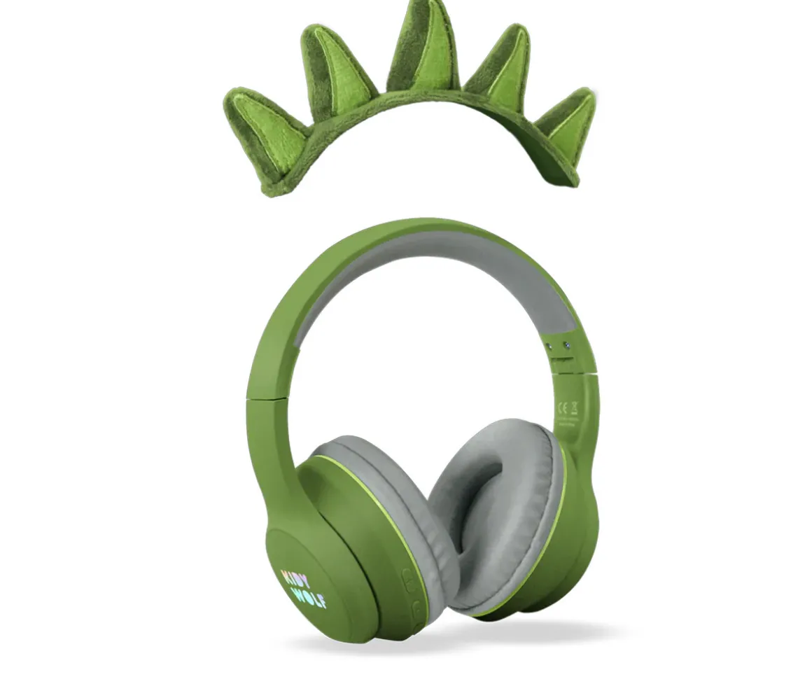 Auriculares KidyEars Infantiles con Orejas de Animal Dinosaurio