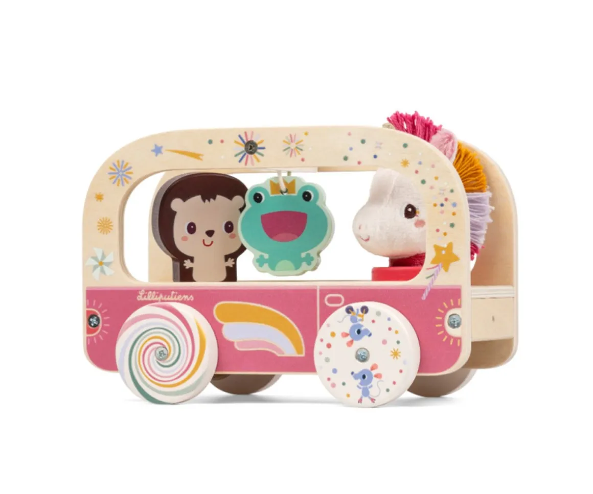 Autobús Mágico de Madera de Lena la Unicornio