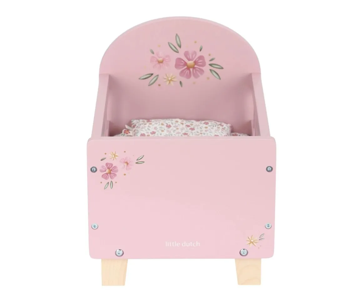 Cama de Madera con Textil para Muñecas FSC