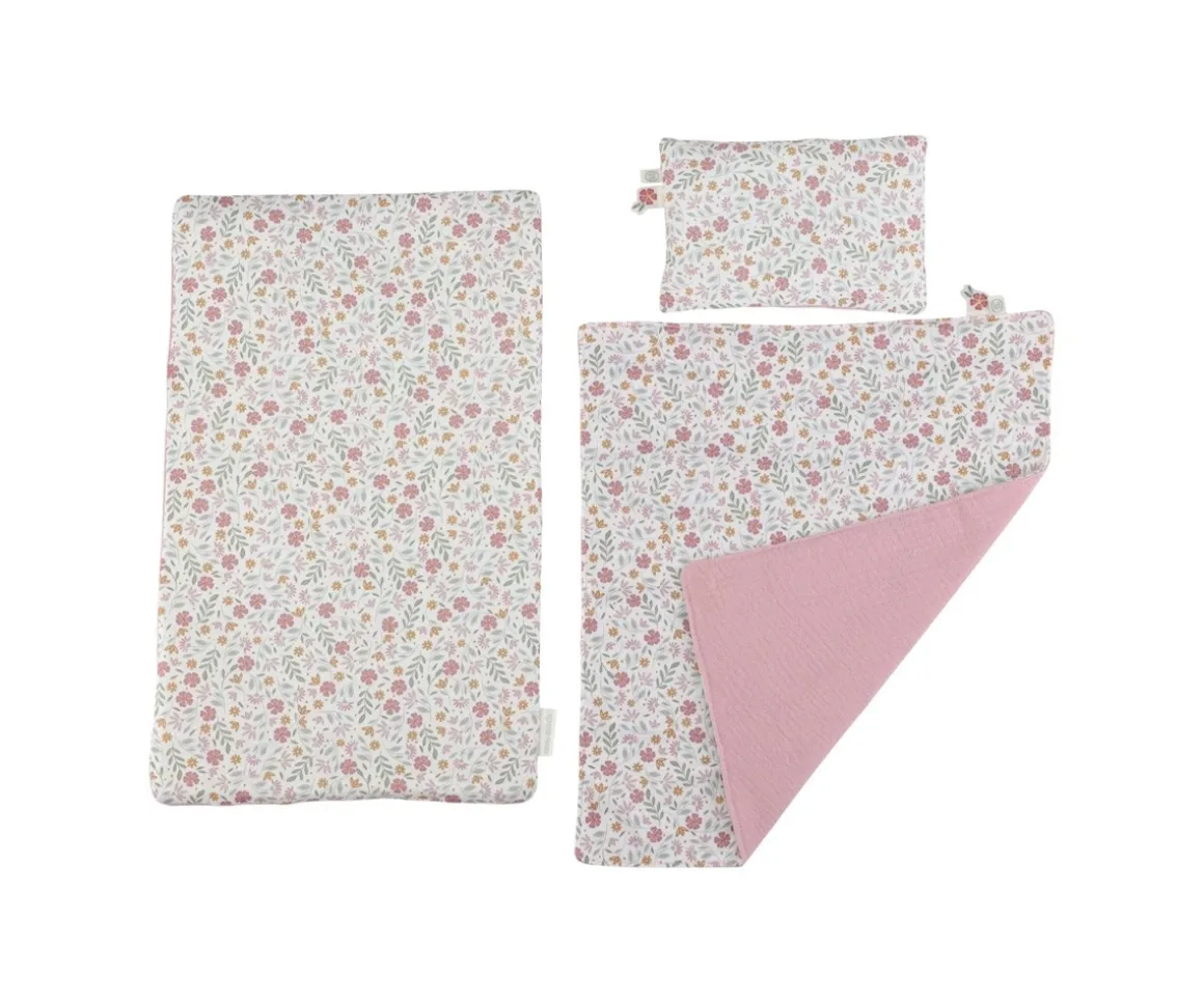 Cama de Madera con Textil para Muñecas FSC