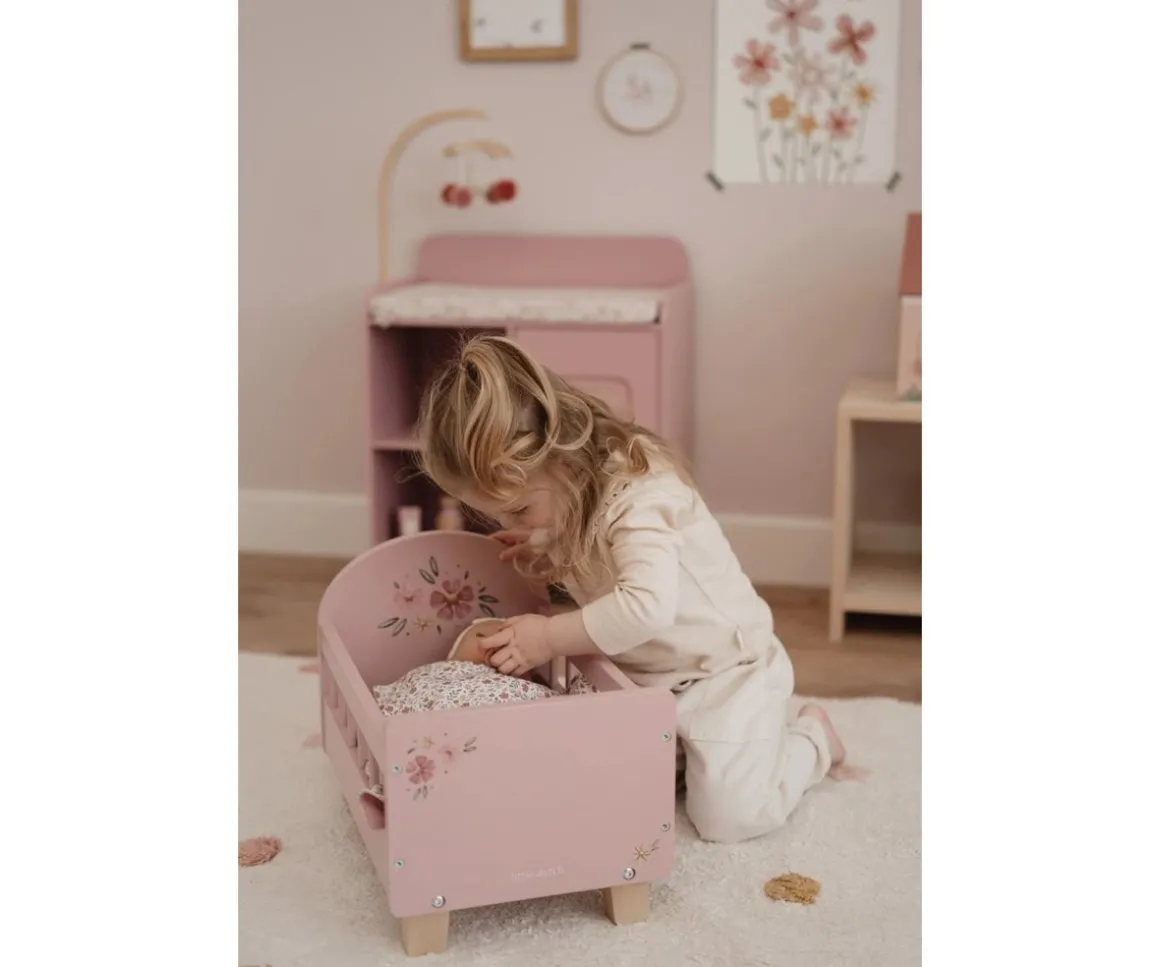 Cama de Madera con Textil para Muñecas FSC