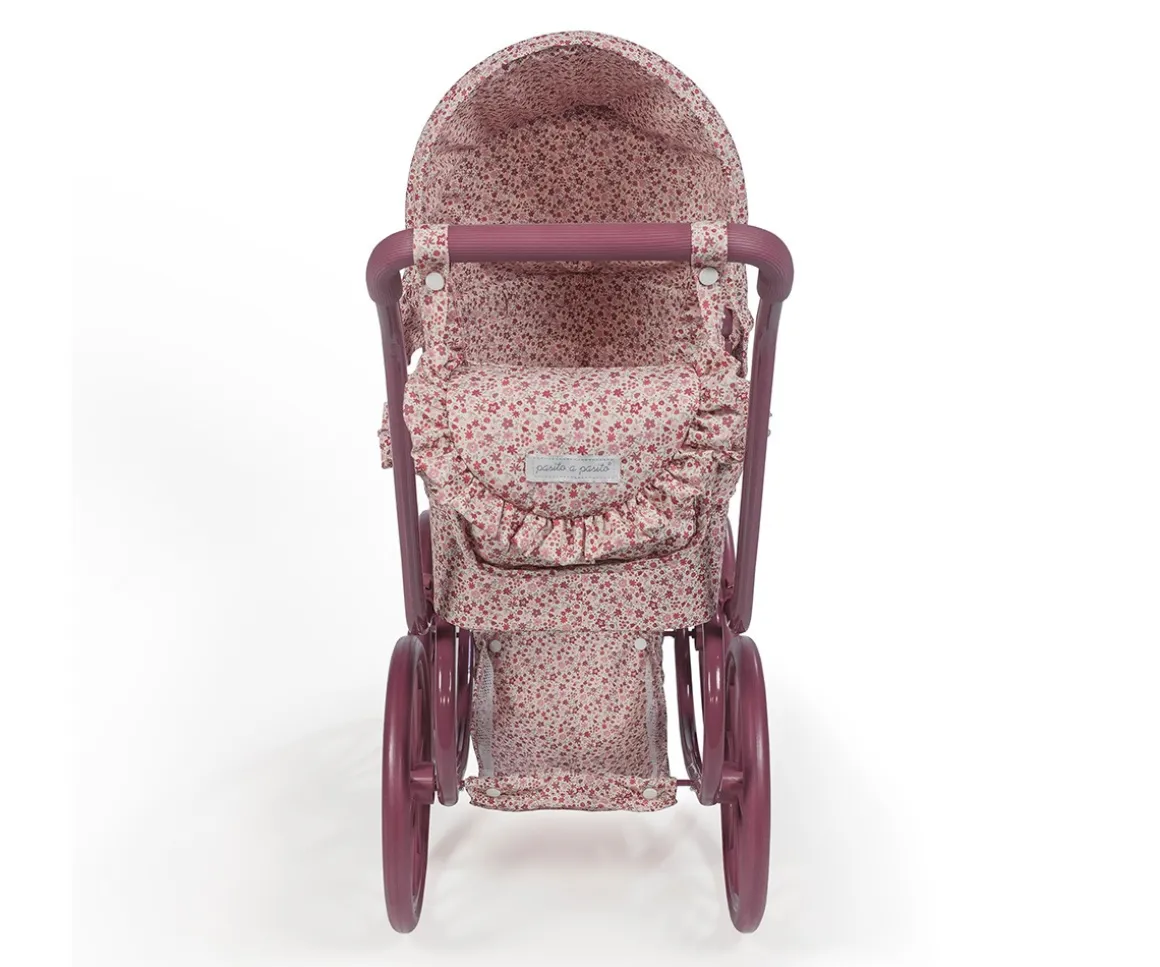 Cochecito Cuco Ruedas Grandes Cherry Flores para Muñecas