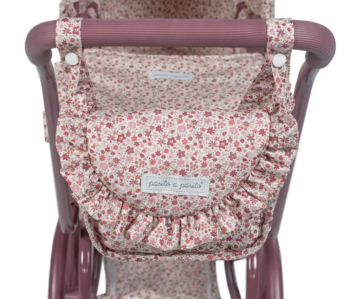 Cochecito Cuco Ruedas Grandes Cherry Flores para Muñecas