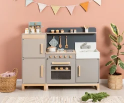 Cocina de Madera Linum Gris Cálido/Natural