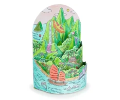 Colorear Diorama En La cima De La Isla