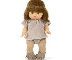 Conjunto Top y Braguita Terciopelo Gris Perla para Muñeco Gordis