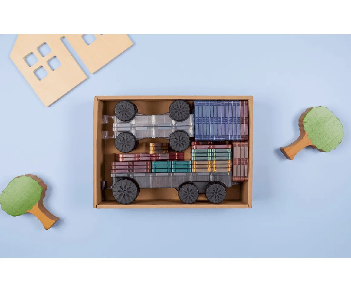 Construcción Connetix Transporte Pastel 50 Piezas