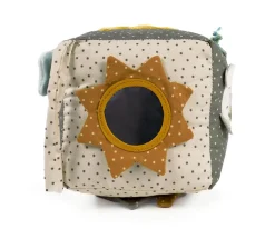 Cubo Blandito de Actividades Sonajero Poppy Musgo