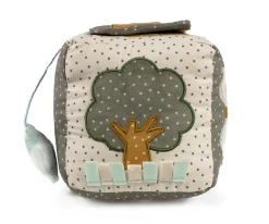 Cubo Blandito de Actividades Sonajero Poppy Musgo