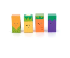Cubos Sonoros de Madera Frutas y Verduras