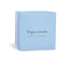 Doudou Conejito Azul Personalizable en Cajita Floral