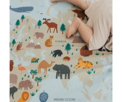 Enrollagateo Simple Estampado Mapa Mundi