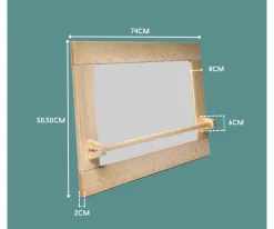 Espejo Montessori Pequeño con Barra de Madera