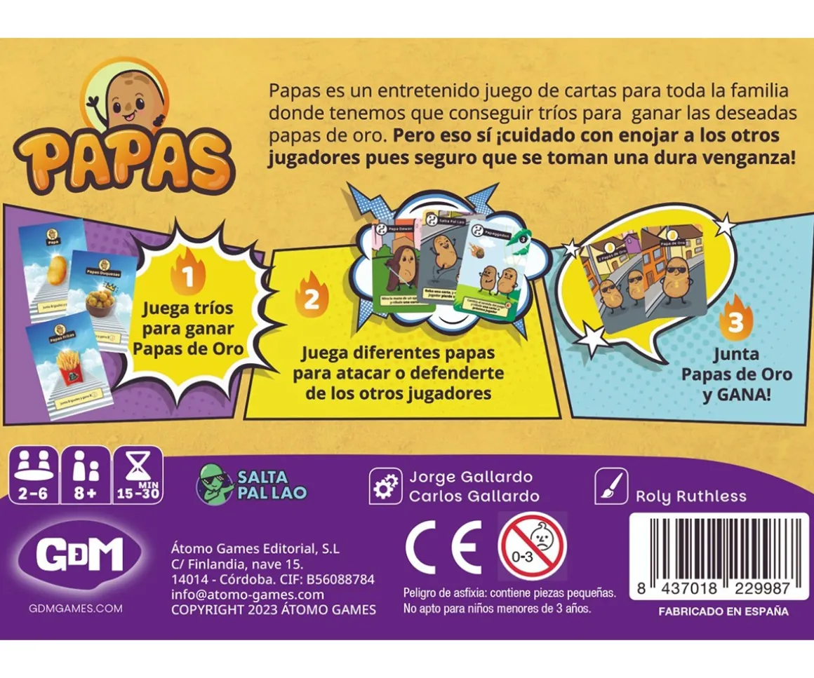 Juego de Cartas Papas