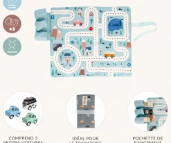 Juego Mantel con Circuito Azul + 3 Coches