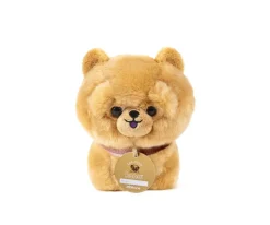 Les Minis Kanaï Perro de Peluche Loki con Collar y Cesta de Piel Sintética