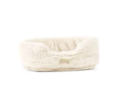 Les Minis Kanaï Perro de Peluche Suki con Collar y Cesta de Piel Sintética