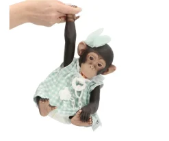 Lola La Chimpacé con Vestido Cuadros Verde y Lazo de Tul