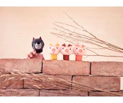 Marionetas de Dedo El Lobo y los 3 Cerditos