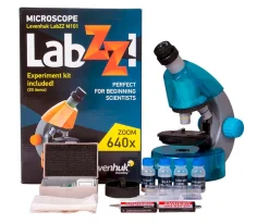 Microscopio Levenhuk LabZZ M101 Azul + Libro Educativo