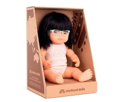 Muñeca Asiática con Gafas 38cm