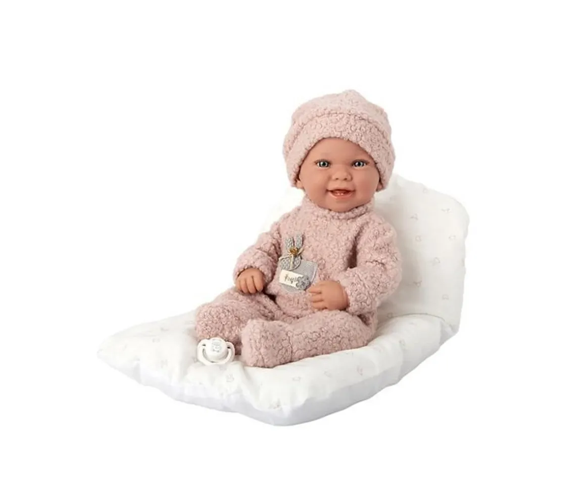 Muñeca Bebé Elegance Zoe Vinilo con Cojín y Chupete 42 cm