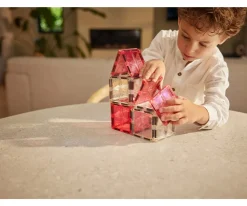 Pack Glitter Tiles Transparent/Pink 16 piezas