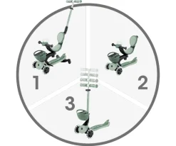 Patinete Go Up Baby Light 360º Oliva