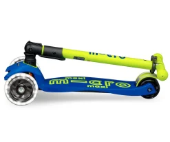 Patinete Maxi Deluxe Plegable Neon LED Azul-Amarillo