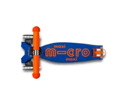 Patinete Maxi Deluxe Plegable Neon Led Azul / Naranja
