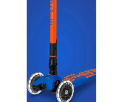 Patinete Maxi Deluxe Plegable Neon Led Azul / Naranja