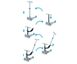 Patinete Mini 4 en 1 Deluxe LED Azul
