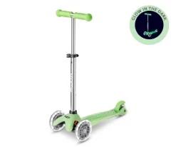 Patinete Mini Micro Deluxe Glow Lime con Luces LED + Molinillo Cohete