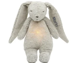 Peluche Luz-Sonido Conejo Orgánico Moonie 2.0 Gray Personalizable