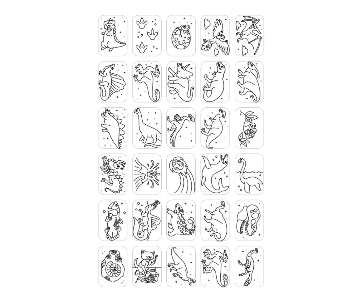 Plantillas KidyDraw Galaxia y Dinosaurios