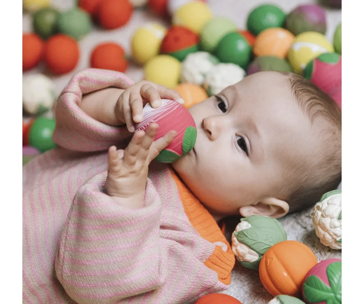 Set 3 Pelotas Sensoriales, Mordedor y Juguete de Baño Veggie Salad