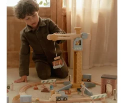 Set de Construcción con Grúa de Madera FSC