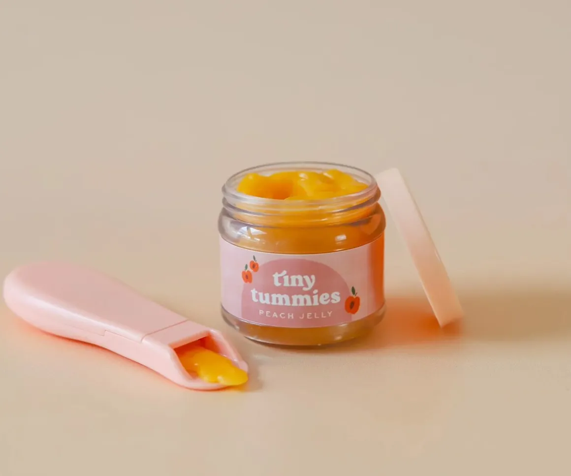 Set de Tarro y Cuchara Tiny Tummies Peach Jelly Food