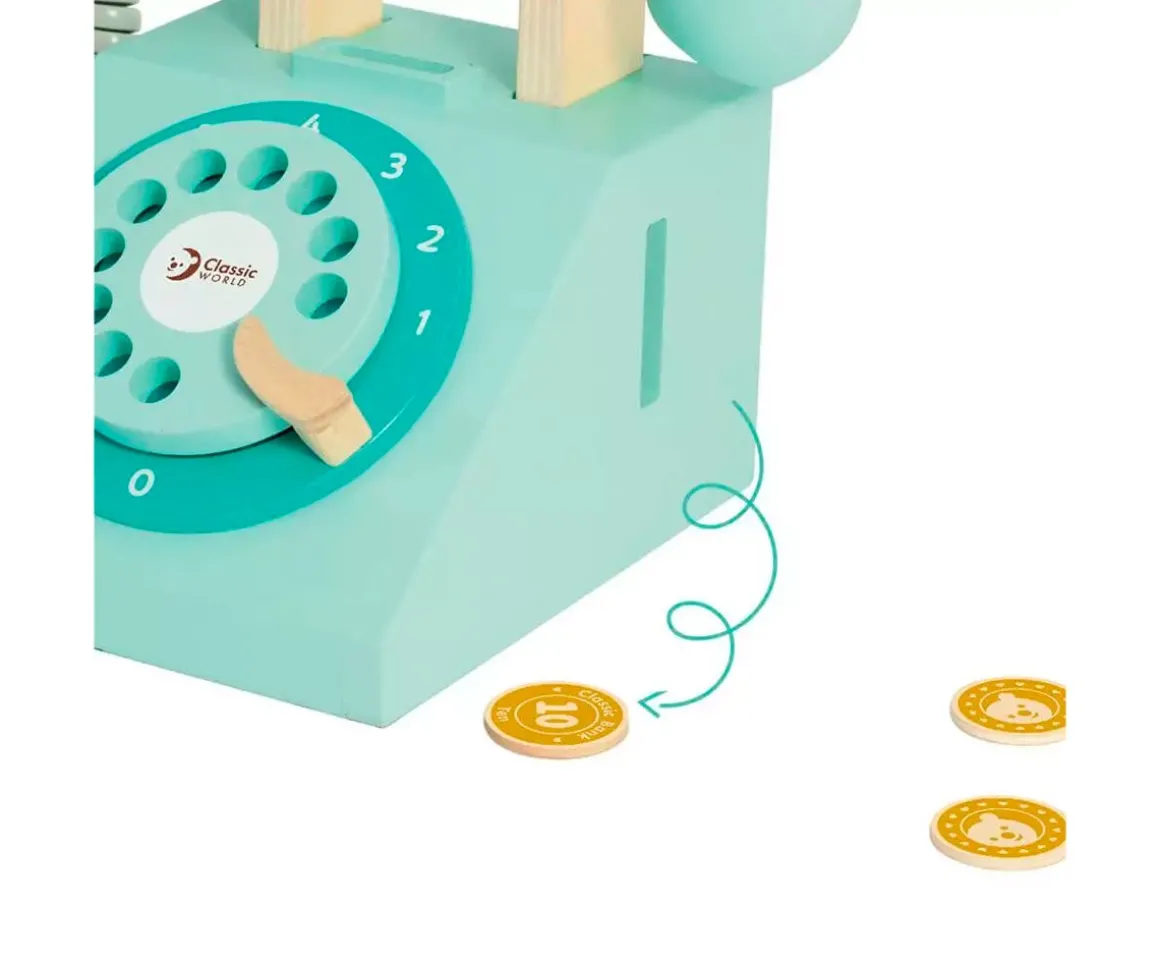 Teléfono de Madera Vintage