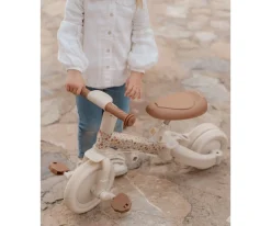 Triciclo con Barra 4 en 1 Blanco Flores